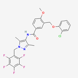 3-[(2-CHLOROPHENOXY)METHYL]-N-[3,5-DIMETHYL-1-(2,3,4,5,6-PENTAFLUOROBENZYL)-1H-PYRAZOL-4-YL]-4-METHOXYBENZAMIDE