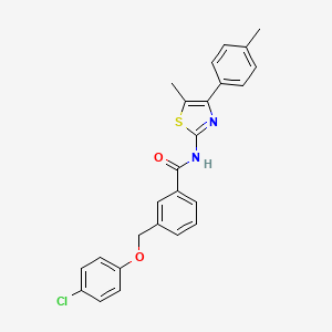 3-[(4-chlorophenoxy)methyl]-N-[5-methyl-4-(4-methylphenyl)-1,3-thiazol-2-yl]benzamide