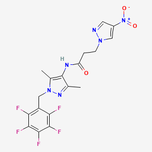 N~1~-[3,5-DIMETHYL-1-(2,3,4,5,6-PENTAFLUOROBENZYL)-1H-PYRAZOL-4-YL]-3-(4-NITRO-1H-PYRAZOL-1-YL)PROPANAMIDE