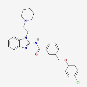 3-[(4-CHLOROPHENOXY)METHYL]-N~1~-[1-(2-PIPERIDINOETHYL)-1H-1,3-BENZIMIDAZOL-2-YL]BENZAMIDE