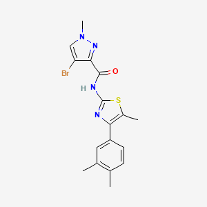 4-bromo-N-[4-(3,4-dimethylphenyl)-5-methyl-1,3-thiazol-2-yl]-1-methyl-1H-pyrazole-3-carboxamide