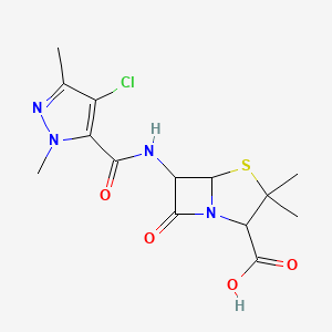 6-{[(4-chloro-1,3-dimethyl-1H-pyrazol-5-yl)carbonyl]amino}-3,3-dimethyl-7-oxo-4-thia-1-azabicyclo[3.2.0]heptane-2-carboxylic acid