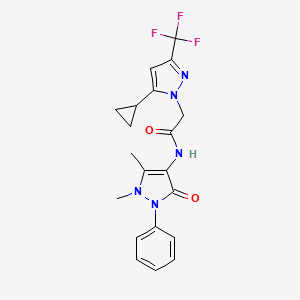 2-[5-cyclopropyl-3-(trifluoromethyl)-1H-pyrazol-1-yl]-N-(1,5-dimethyl-3-oxo-2-phenyl-2,3-dihydro-1H-pyrazol-4-yl)acetamide