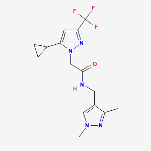 2-[5-cyclopropyl-3-(trifluoromethyl)-1H-pyrazol-1-yl]-N-[(1,3-dimethyl-1H-pyrazol-4-yl)methyl]acetamide