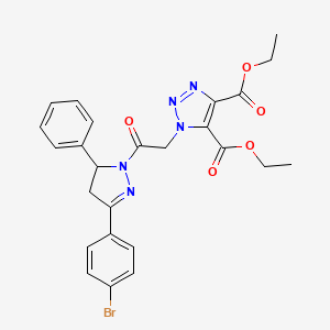 molecular formula C25H24BrN5O5 B4342993 diethyl 1-{2-[3-(4-bromophenyl)-5-phenyl-4,5-dihydro-1H-pyrazol-1-yl]-2-oxoethyl}-1H-1,2,3-triazole-4,5-dicarboxylate 