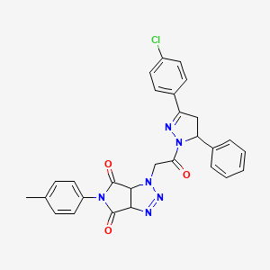 1-{2-[3-(4-chlorophenyl)-5-phenyl-4,5-dihydro-1H-pyrazol-1-yl]-2-oxoethyl}-5-(4-methylphenyl)-3a,6a-dihydropyrrolo[3,4-d][1,2,3]triazole-4,6(1H,5H)-dione