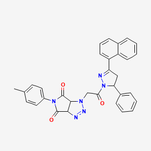 5-(4-methylphenyl)-1-{2-[3-(1-naphthyl)-5-phenyl-4,5-dihydro-1H-pyrazol-1-yl]-2-oxoethyl}-3a,6a-dihydropyrrolo[3,4-d][1,2,3]triazole-4,6(1H,5H)-dione