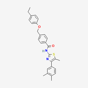 N-[4-(3,4-dimethylphenyl)-5-methyl-1,3-thiazol-2-yl]-4-[(4-ethylphenoxy)methyl]benzamide