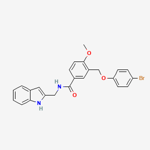 molecular formula C24H21BrN2O3 B4343081 3-[(4-bromophenoxy)methyl]-N-(1H-indol-2-ylmethyl)-4-methoxybenzamide 