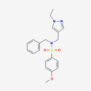 molecular formula C20H23N3O3S B4343194 N-BENZYL-N-[(1-ETHYL-1H-PYRAZOL-4-YL)METHYL]-4-METHOXY-1-BENZENESULFONAMIDE 