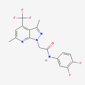 N-(3,4-difluorophenyl)-2-[3,6-dimethyl-4-(trifluoromethyl)-1H-pyrazolo[3,4-b]pyridin-1-yl]acetamide