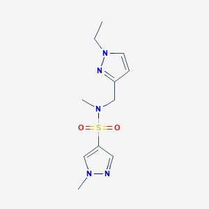 molecular formula C11H17N5O2S B4343231 N-[(1-ethyl-1H-pyrazol-3-yl)methyl]-N,1-dimethyl-1H-pyrazole-4-sulfonamide 