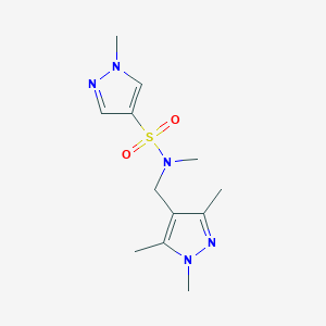 molecular formula C12H19N5O2S B4343232 N,1-dimethyl-N-[(1,3,5-trimethyl-1H-pyrazol-4-yl)methyl]-1H-pyrazole-4-sulfonamide 