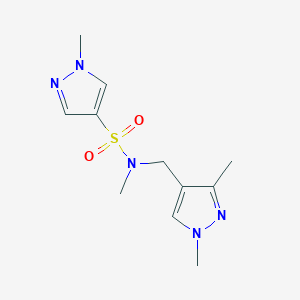 molecular formula C11H17N5O2S B4343246 N-[(1,3-dimethyl-1H-pyrazol-4-yl)methyl]-N,1-dimethyl-1H-pyrazole-4-sulfonamide 