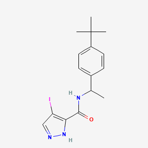 molecular formula C16H20IN3O B4343286 N-{1-[4-(TERT-BUTYL)PHENYL]ETHYL}-4-IODO-1H-PYRAZOLE-3-CARBOXAMIDE 