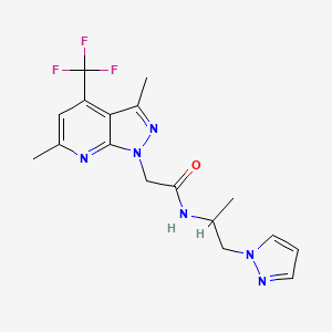 2-[3,6-dimethyl-4-(trifluoromethyl)-1H-pyrazolo[3,4-b]pyridin-1-yl]-N-[1-methyl-2-(1H-pyrazol-1-yl)ethyl]acetamide