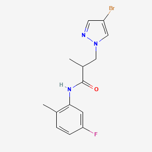 3-(4-bromo-1H-pyrazol-1-yl)-N-(5-fluoro-2-methylphenyl)-2-methylpropanamide