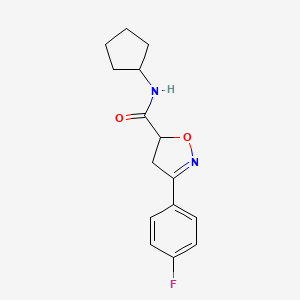 N-cyclopentyl-3-(4-fluorophenyl)-4,5-dihydro-1,2-oxazole-5-carboxamide