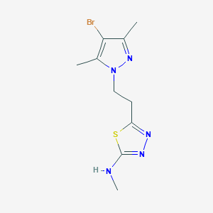 N-{5-[2-(4-BROMO-3,5-DIMETHYL-1H-PYRAZOL-1-YL)ETHYL]-1,3,4-THIADIAZOL-2-YL}-N-METHYLAMINE