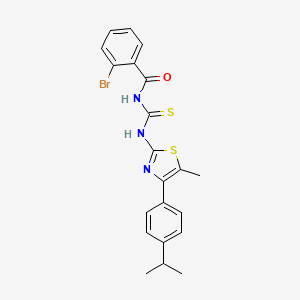 molecular formula C21H20BrN3OS2 B4343342 2-bromo-N-({[4-(4-isopropylphenyl)-5-methyl-1,3-thiazol-2-yl]amino}carbonothioyl)benzamide 