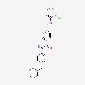 4-[(2-chlorophenoxy)methyl]-N-[4-(1-piperidinylmethyl)phenyl]benzamide