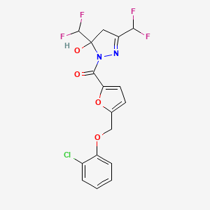 [3,5-BIS(DIFLUOROMETHYL)-5-HYDROXY-4,5-DIHYDRO-1H-PYRAZOL-1-YL]{5-[(2-CHLOROPHENOXY)METHYL]-2-FURYL}METHANONE