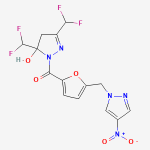 [3,5-BIS(DIFLUOROMETHYL)-5-HYDROXY-4,5-DIHYDRO-1H-PYRAZOL-1-YL]{5-[(4-NITRO-1H-PYRAZOL-1-YL)METHYL]-2-FURYL}METHANONE