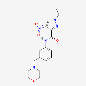 molecular formula C17H21N5O4 B4343411 1-ETHYL-N-[3-(MORPHOLINOMETHYL)PHENYL]-4-NITRO-1H-PYRAZOLE-3-CARBOXAMIDE 