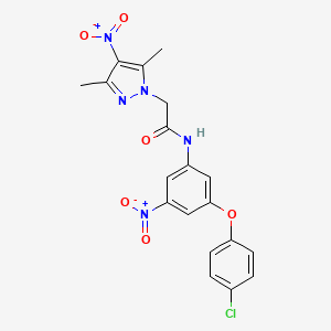 N-[3-(4-chlorophenoxy)-5-nitrophenyl]-2-(3,5-dimethyl-4-nitro-1H-pyrazol-1-yl)acetamide