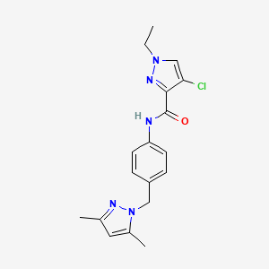 4-chloro-N-{4-[(3,5-dimethyl-1H-pyrazol-1-yl)methyl]phenyl}-1-ethyl-1H-pyrazole-3-carboxamide