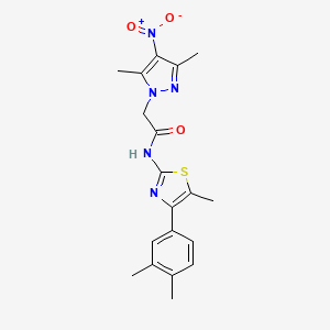 2-(3,5-dimethyl-4-nitro-1H-pyrazol-1-yl)-N-[4-(3,4-dimethylphenyl)-5-methyl-1,3-thiazol-2-yl]acetamide