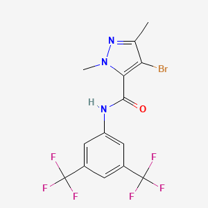 N-[3,5-bis(trifluoromethyl)phenyl]-4-bromo-1,3-dimethyl-1H-pyrazole-5-carboxamide