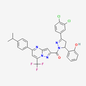 [3-(3,4-DICHLOROPHENYL)-5-(2-HYDROXYPHENYL)-4,5-DIHYDRO-1H-PYRAZOL-1-YL][5-(4-ISOPROPYLPHENYL)-7-(TRIFLUOROMETHYL)PYRAZOLO[1,5-A]PYRIMIDIN-2-YL]METHANONE