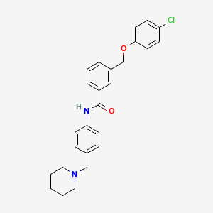 3-[(4-chlorophenoxy)methyl]-N-[4-(piperidin-1-ylmethyl)phenyl]benzamide