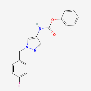 molecular formula C17H14FN3O2 B4343504 phenyl [1-(4-fluorobenzyl)-1H-pyrazol-4-yl]carbamate 