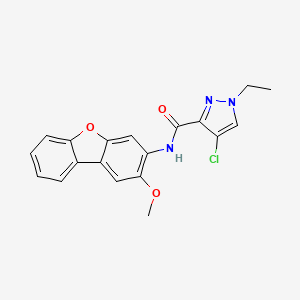 4-chloro-1-ethyl-N-(2-methoxydibenzofuran-3-yl)pyrazole-3-carboxamide