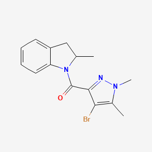 (4-bromo-1,5-dimethyl-1H-pyrazol-3-yl)(2-methyl-2,3-dihydro-1H-indol-1-yl)methanone