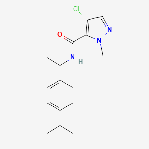 molecular formula C17H22ClN3O B4343575 4-CHLORO-N~5~-[1-(4-ISOPROPYLPHENYL)PROPYL]-1-METHYL-1H-PYRAZOLE-5-CARBOXAMIDE 