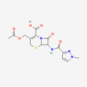 3-[(acetyloxy)methyl]-7-{[(1-methyl-1H-pyrazol-3-yl)carbonyl]amino}-8-oxo-5-thia-1-azabicyclo[4.2.0]oct-2-ene-2-carboxylic acid