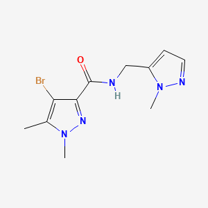 4-bromo-1,5-dimethyl-N-[(1-methyl-1H-pyrazol-5-yl)methyl]-1H-pyrazole-3-carboxamide