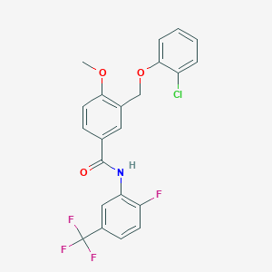 molecular formula C22H16ClF4NO3 B4343636 3-[(2-chlorophenoxy)methyl]-N-[2-fluoro-5-(trifluoromethyl)phenyl]-4-methoxybenzamide 