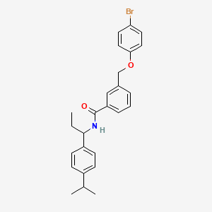 3-[(4-bromophenoxy)methyl]-N-[1-(4-isopropylphenyl)propyl]benzamide