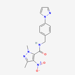 1,3-dimethyl-4-nitro-N-[4-(1H-pyrazol-1-yl)benzyl]-1H-pyrazole-5-carboxamide