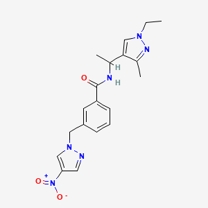 N-[1-(1-ethyl-3-methyl-1H-pyrazol-4-yl)ethyl]-3-[(4-nitro-1H-pyrazol-1-yl)methyl]benzamide