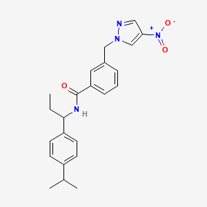 N-[1-(4-isopropylphenyl)propyl]-3-[(4-nitro-1H-pyrazol-1-yl)methyl]benzamide