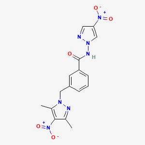 3-[(3,5-dimethyl-4-nitro-1H-pyrazol-1-yl)methyl]-N-(4-nitro-1H-pyrazol-1-yl)benzamide