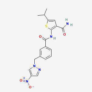 5-isopropyl-2-({3-[(4-nitro-1H-pyrazol-1-yl)methyl]benzoyl}amino)-3-thiophenecarboxamide