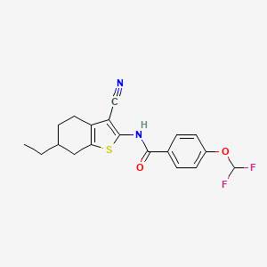 N-(3-cyano-6-ethyl-4,5,6,7-tetrahydro-1-benzothiophen-2-yl)-4-(difluoromethoxy)benzamide