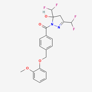 [3,5-bis(difluoromethyl)-5-hydroxy-4,5-dihydro-1H-pyrazol-1-yl]{4-[(2-methoxyphenoxy)methyl]phenyl}methanone