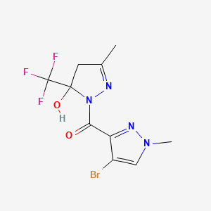 molecular formula C10H10BrF3N4O2 B4343742 (4-bromo-1-methyl-1H-pyrazol-3-yl)[5-hydroxy-3-methyl-5-(trifluoromethyl)-4,5-dihydro-1H-pyrazol-1-yl]methanone 